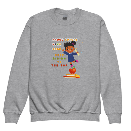 Proud Future HBCU Grad – Aim Higher Youth Crewneck Sweater for Girls