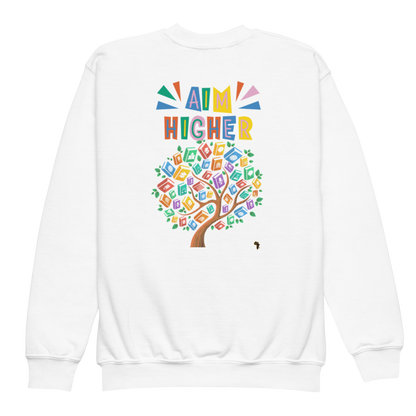 Proud Future HBCU Grad – Aim Higher Youth Crewneck Sweater for Girls